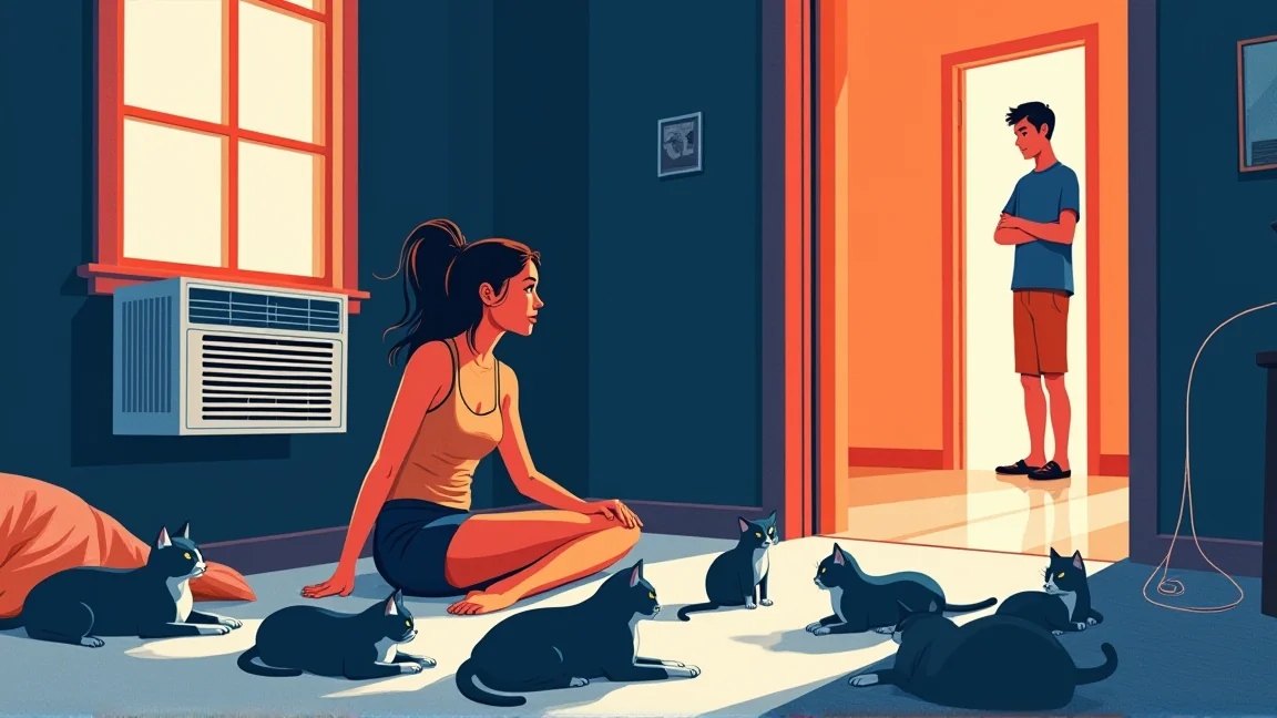 「猫は暑いのが好きなんだから」空調が壊れたテキサスで、4匹を冷房のある寝室に入れた私は…
