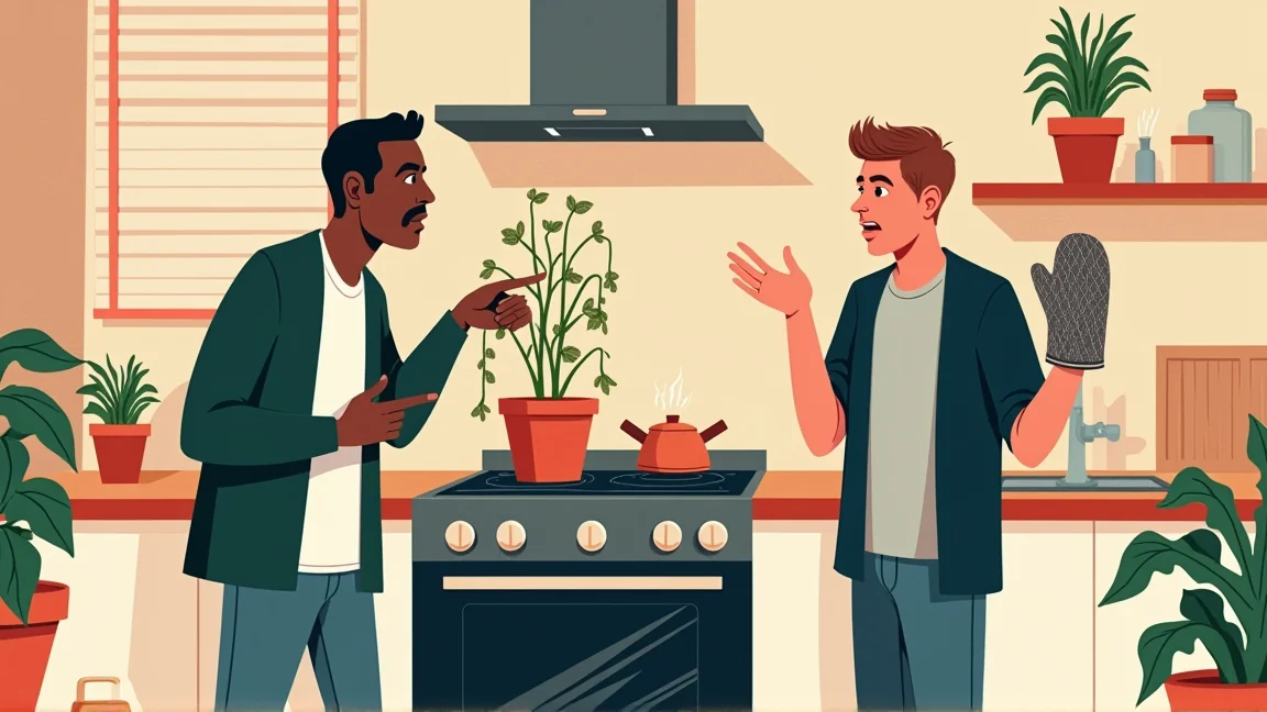 「お前みたいなドジが住んでる家では、だめだな」ルームメイトがオーブンの上に置いた観葉植物の葉を熱で焦がした33歳、悪いのは全部自分なのか？